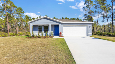 A house with a garage.
