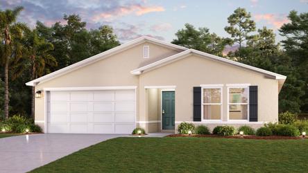 A house with a lawn.