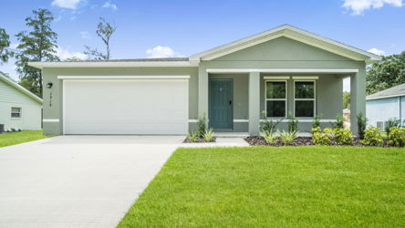 A house with a garage.