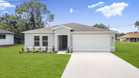 A house with a driveway.