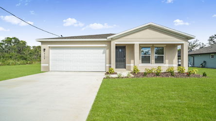 A house with a garage.