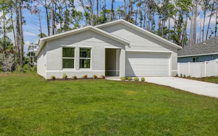 A house with a garage.
