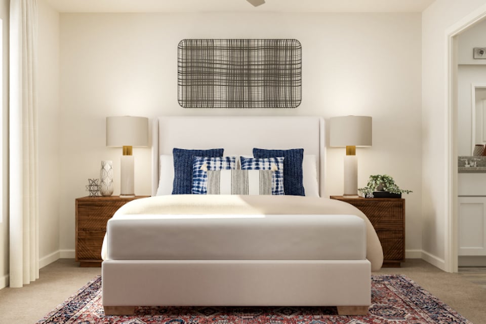 A white couch in a room.