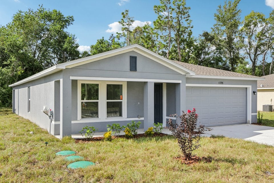 A house with a garage.