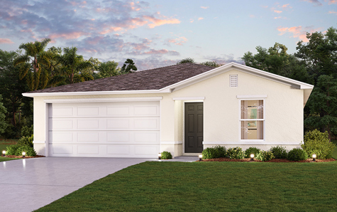 Sumter Villas single-family one-story stucco render Alton Elevation A in Bushnell FL