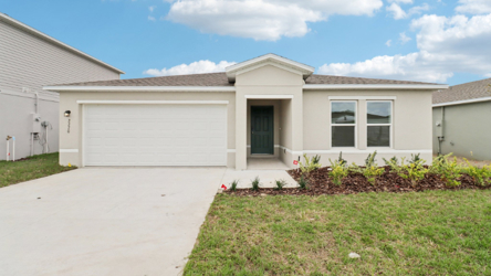 A house with a garage.
