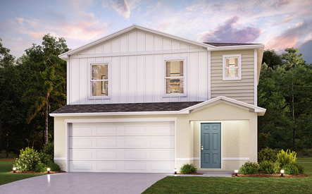 Sumter Villas single-family one-story stucco render Lynford Elevation B in Bushnell FL