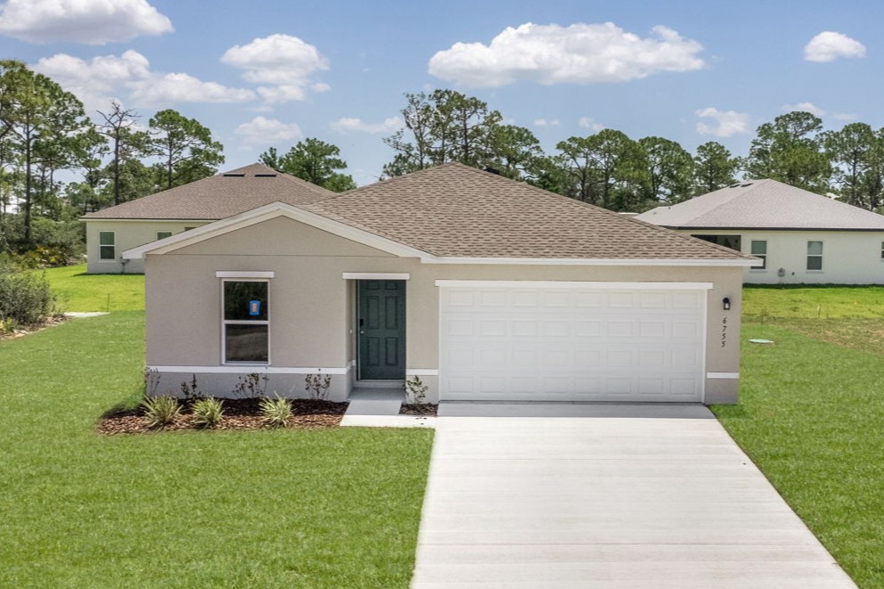 A house with a garage.