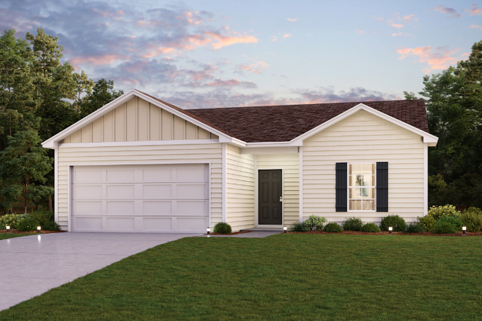 A house with a garage.