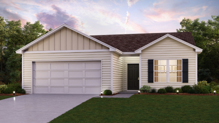 A house with a garage.