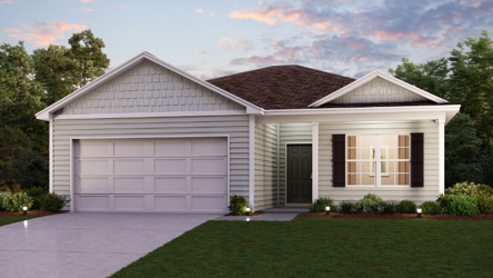 A house with a garage.