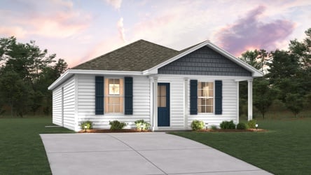 A house with a driveway.