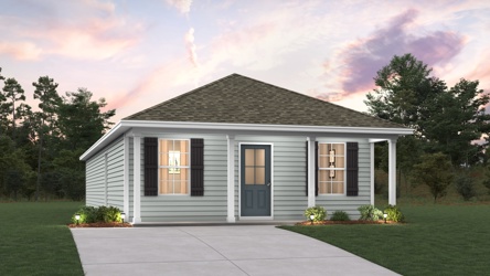 A house with a driveway.