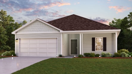 A house with a lawn.