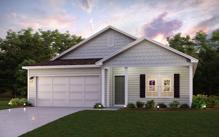 A house with a lawn.