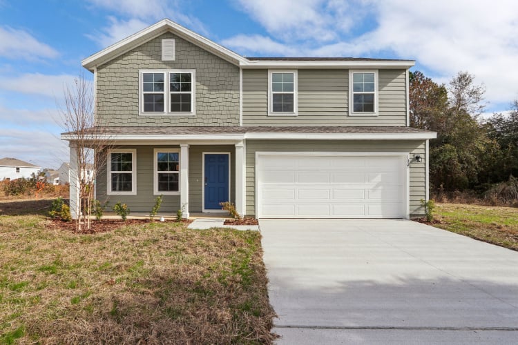 A house with a garage.
