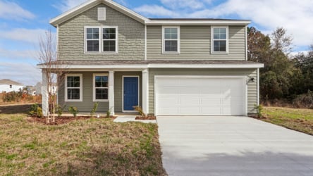 A house with a garage.