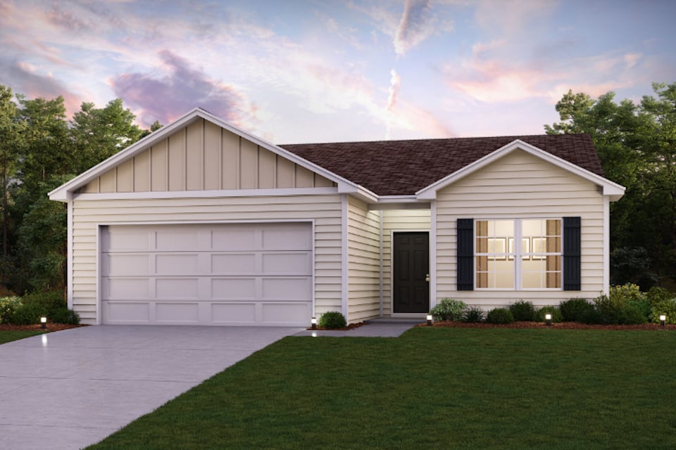 A house with a garage.