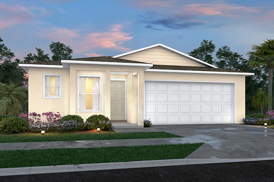 A house with a garage.