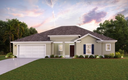 A house with a lawn.