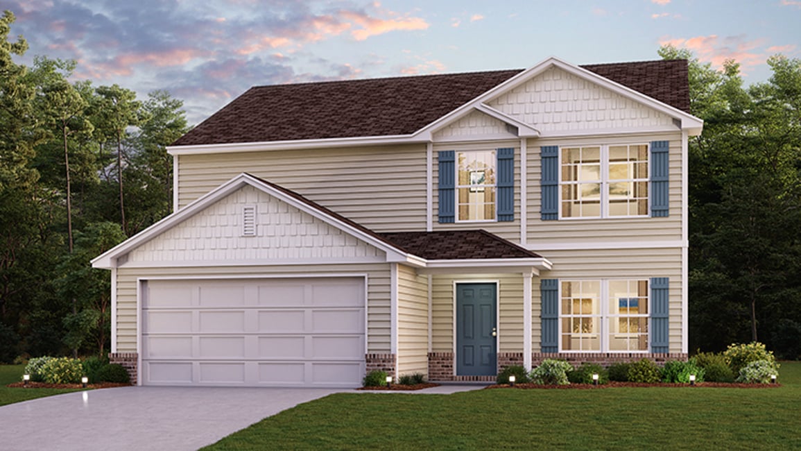 A house with a garage.