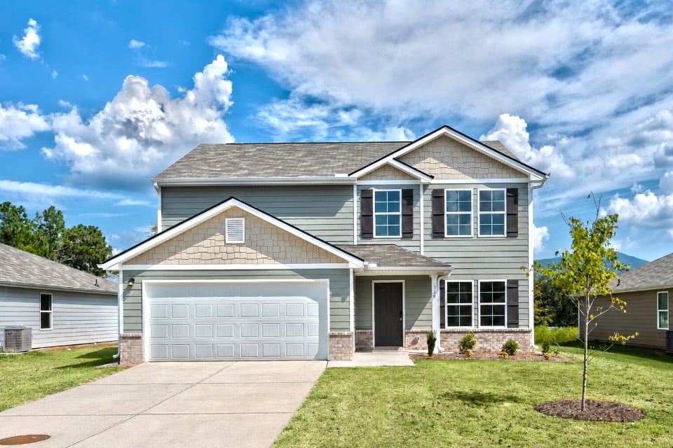 A house with a garage.