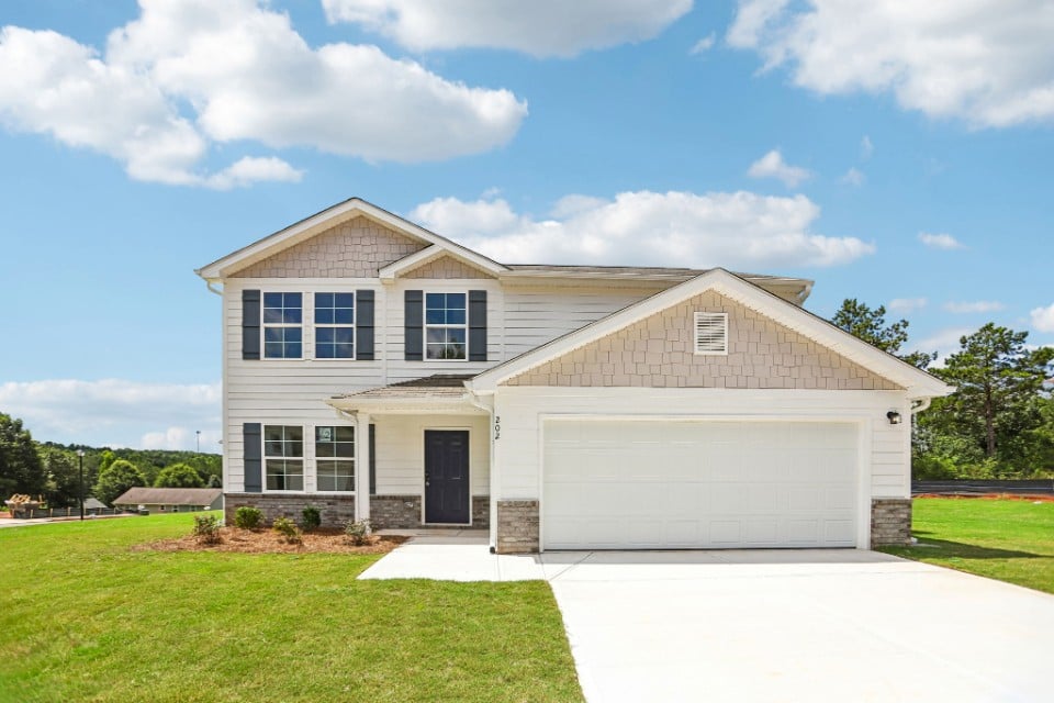 A house with a garage.