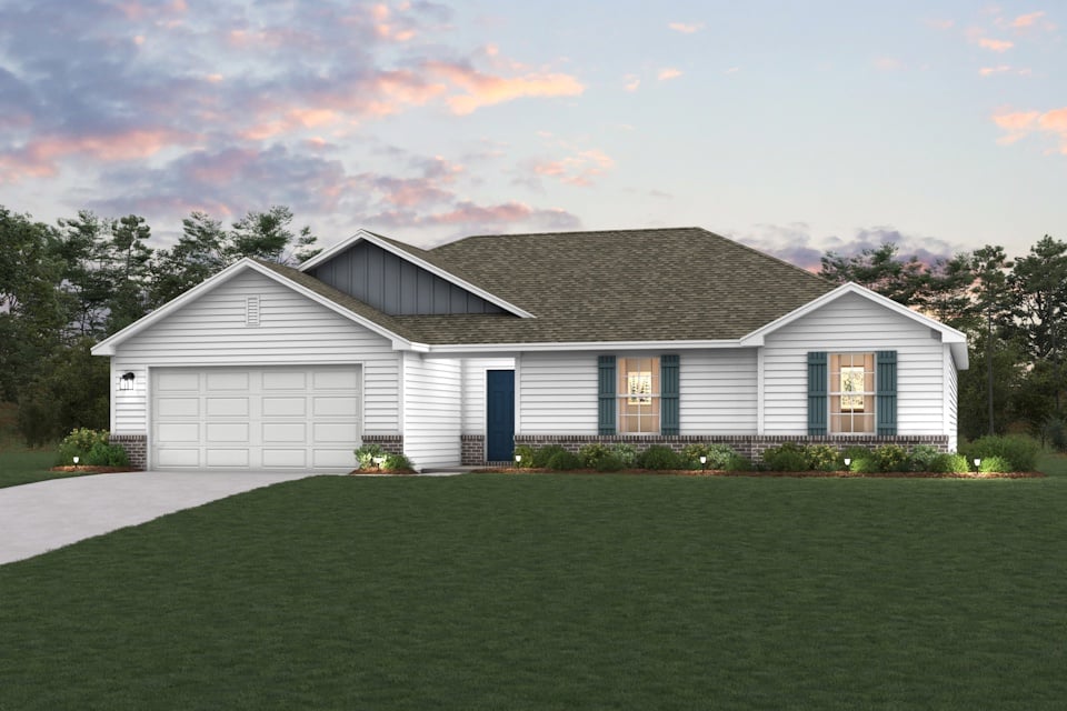 A house with a lawn.