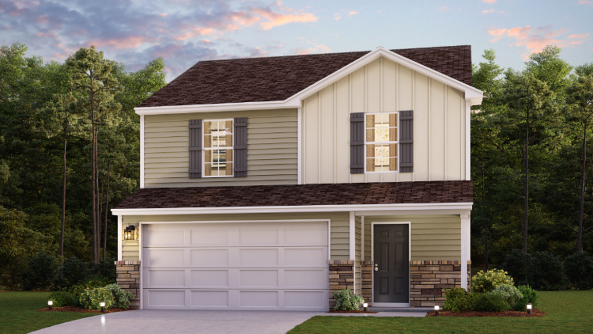 A house with a garage.