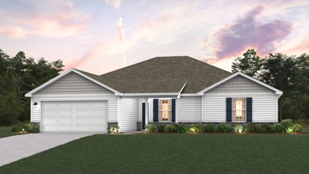 A house with a lawn.