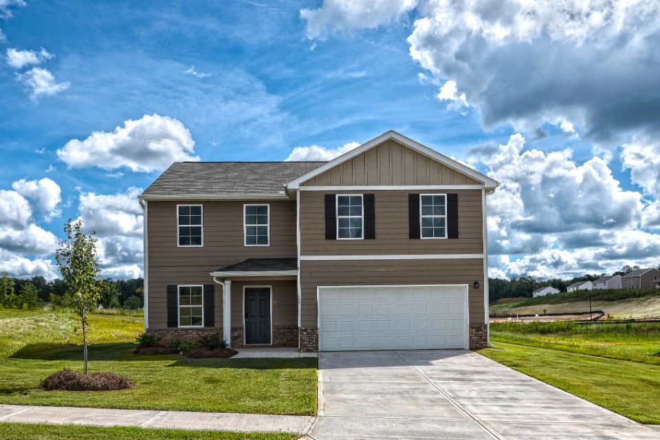 A house with a garage.