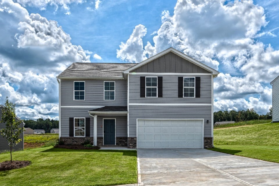 A house with a garage.