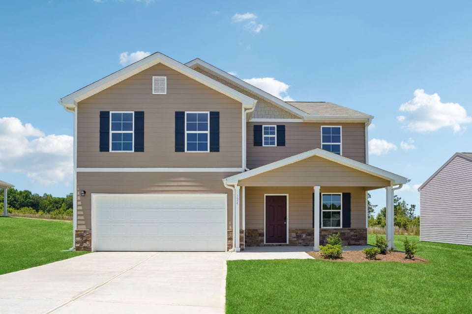 A house with a garage.