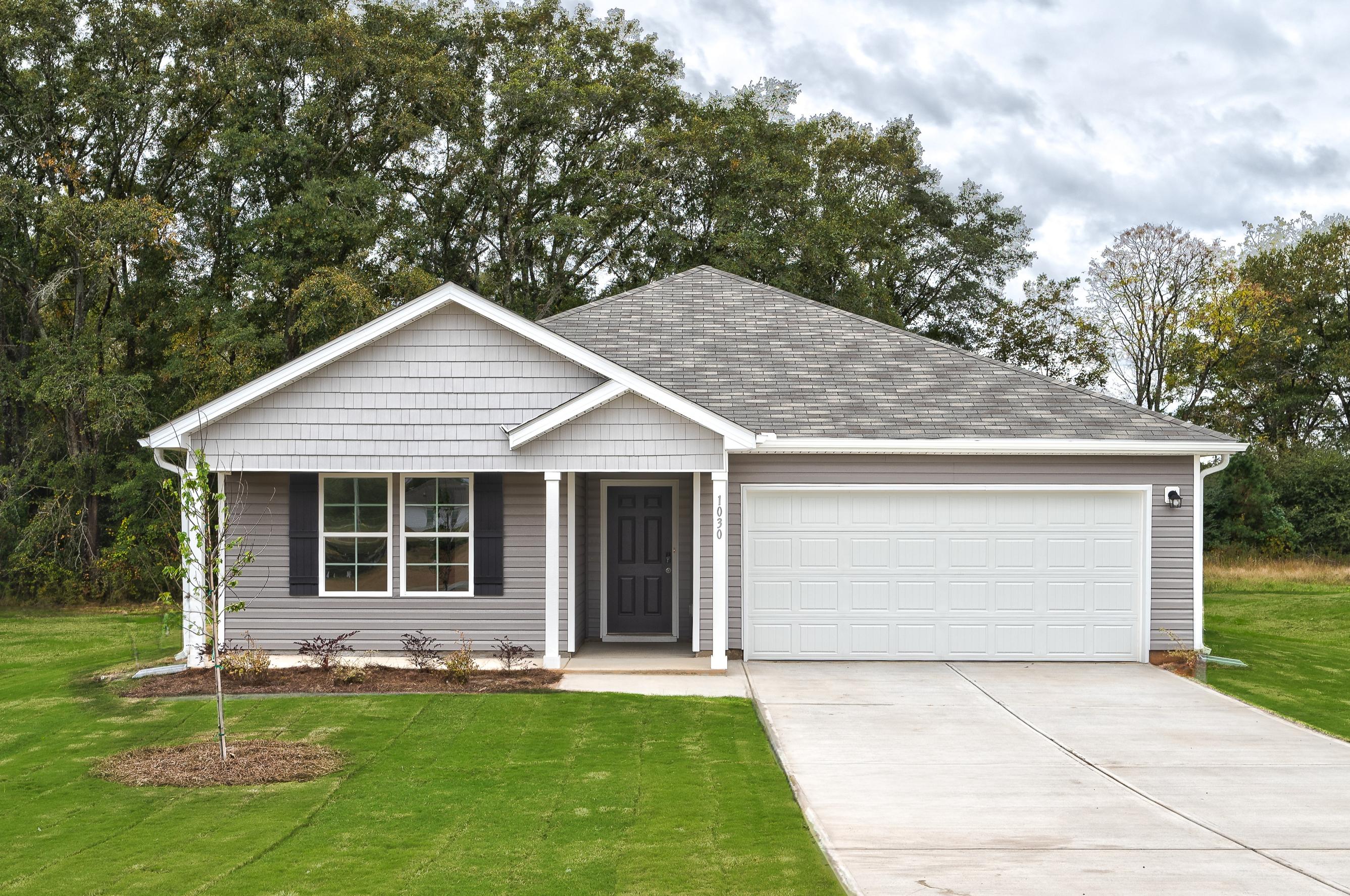 A house with a garage.