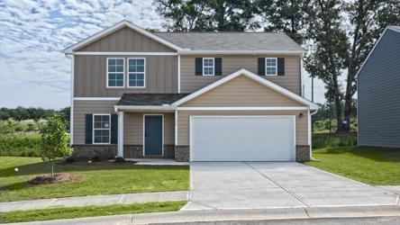 A house with a garage.