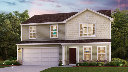 A house with a garage.
