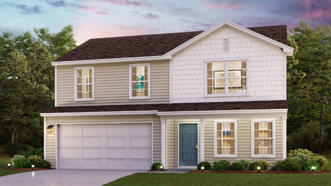 A house with a garage.
