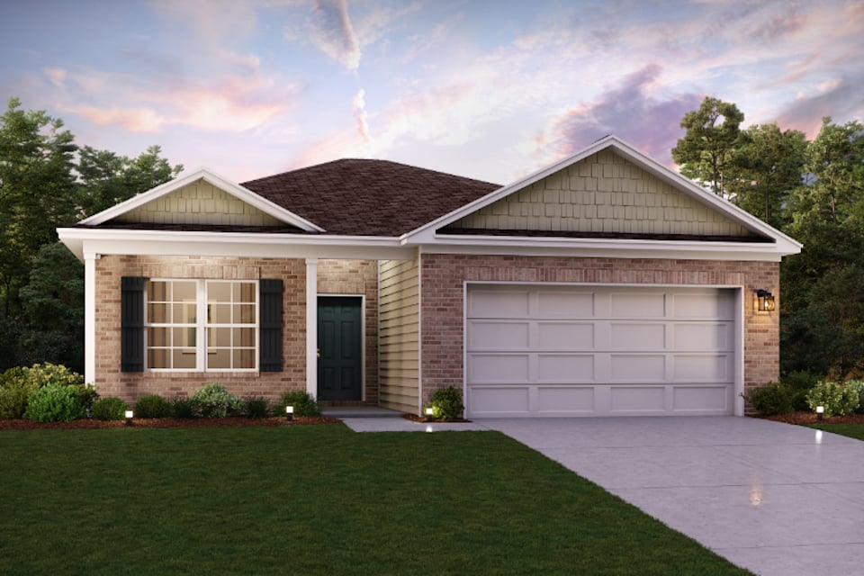 A house with a garage.