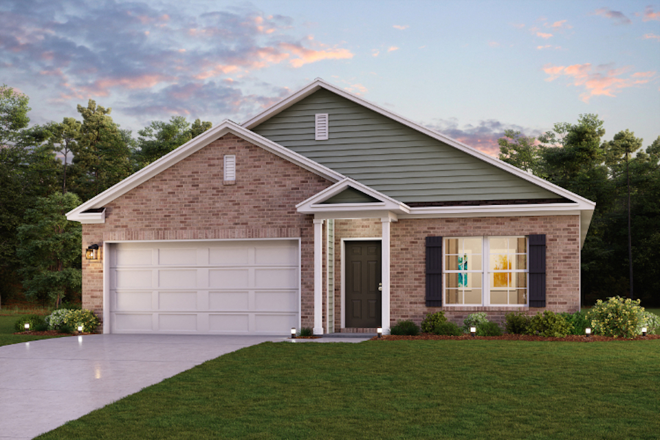 A house with a garage.