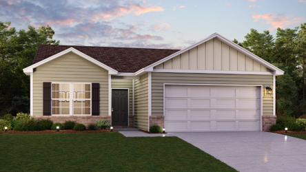 A house with a garage.