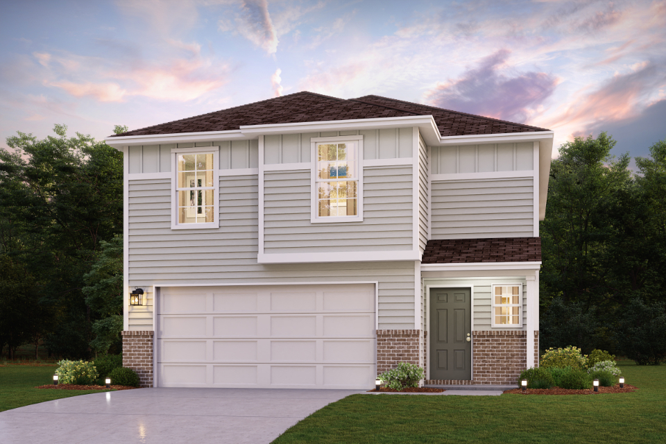 A house with a garage.