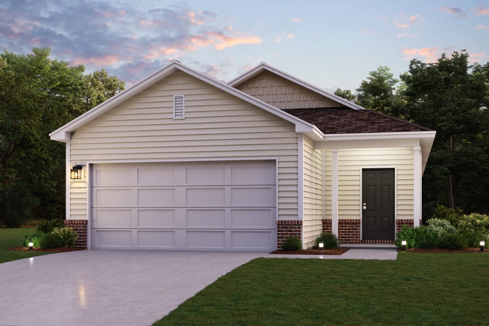 A house with a garage.
