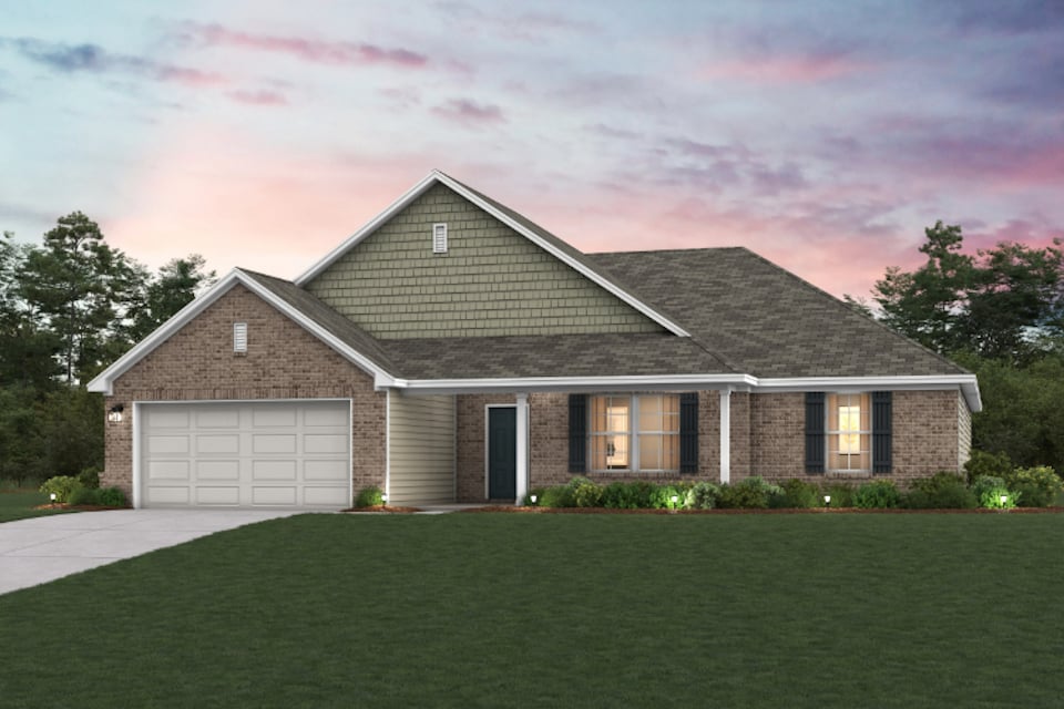 A house with a garage.