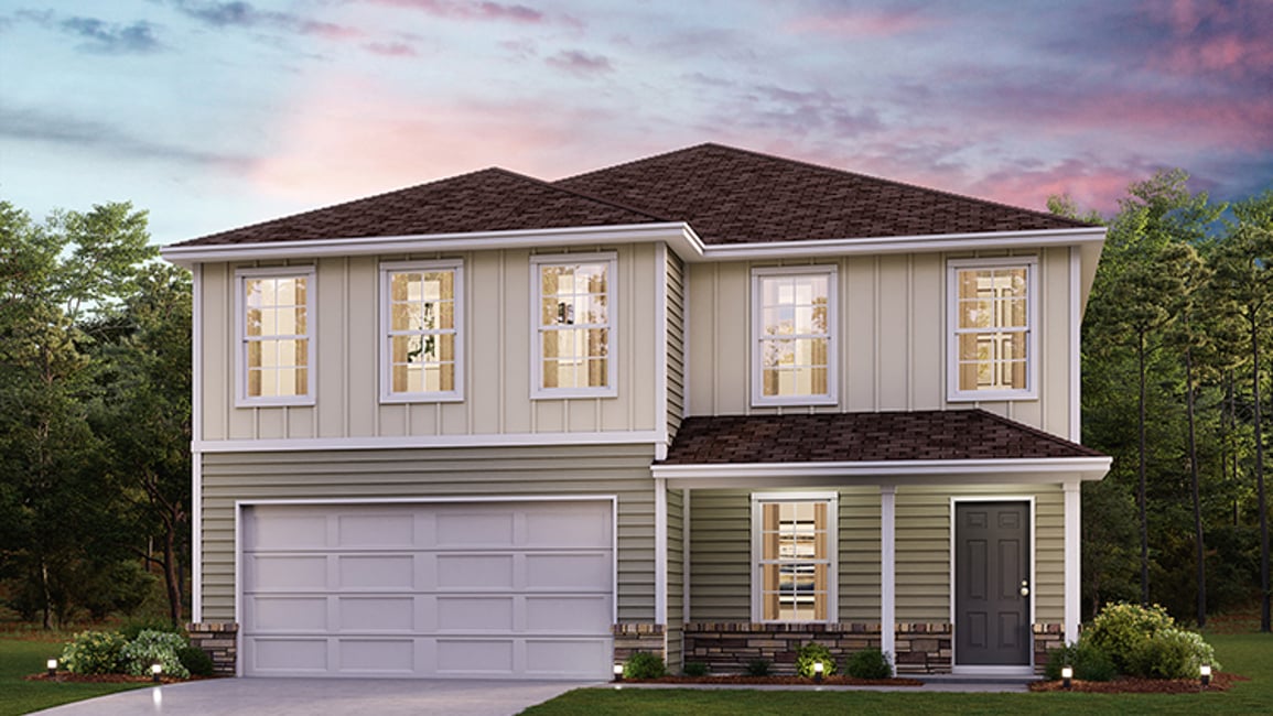A house with a garage.