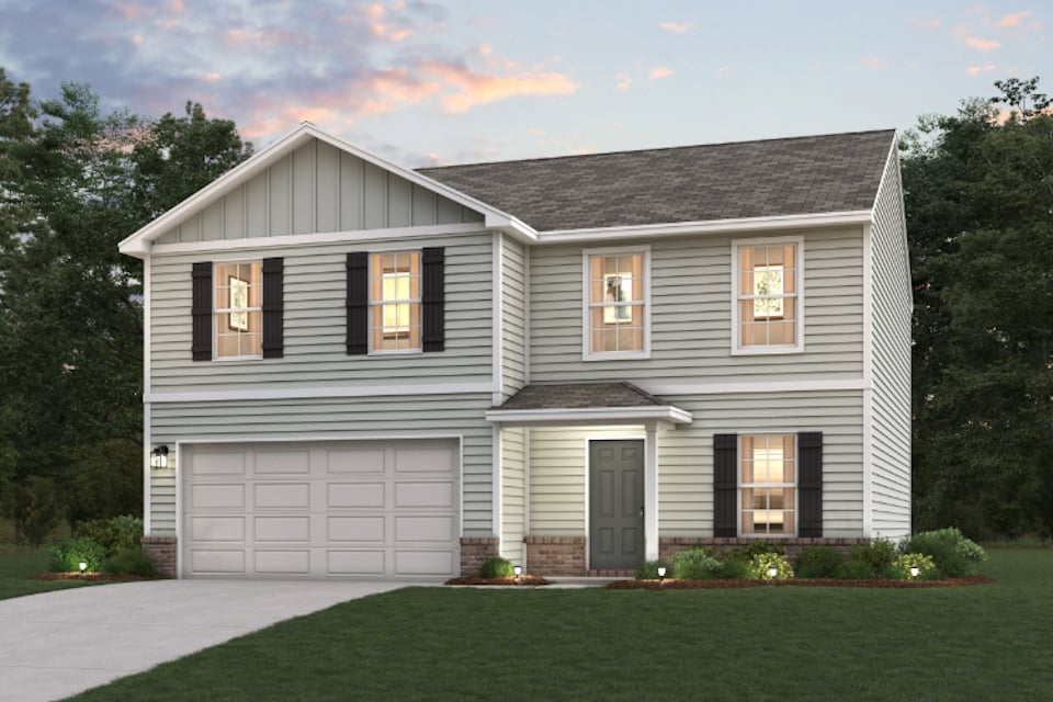 A house with a garage.