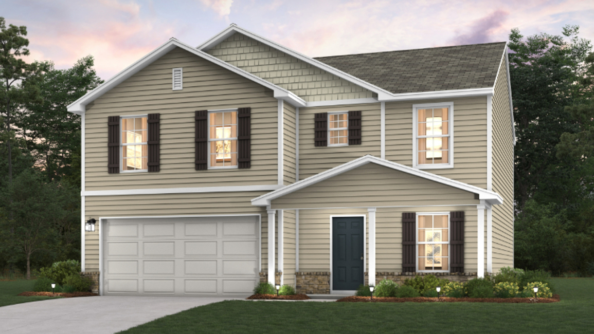 A house with a garage.