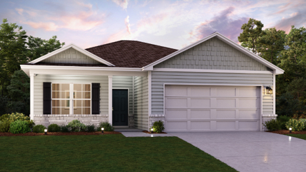 A house with a garage.