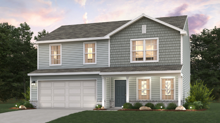 A house with a garage.