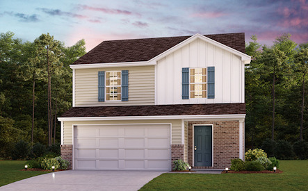 The AUBURN Elevation A - Brick at Woodall Estates