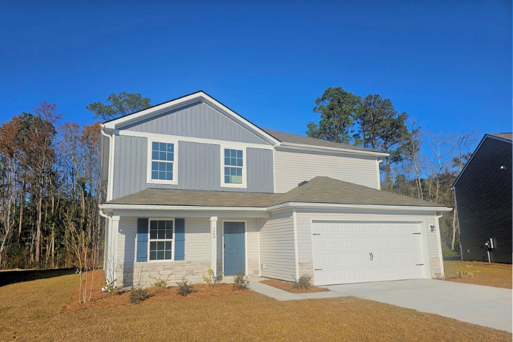A house with a garage.